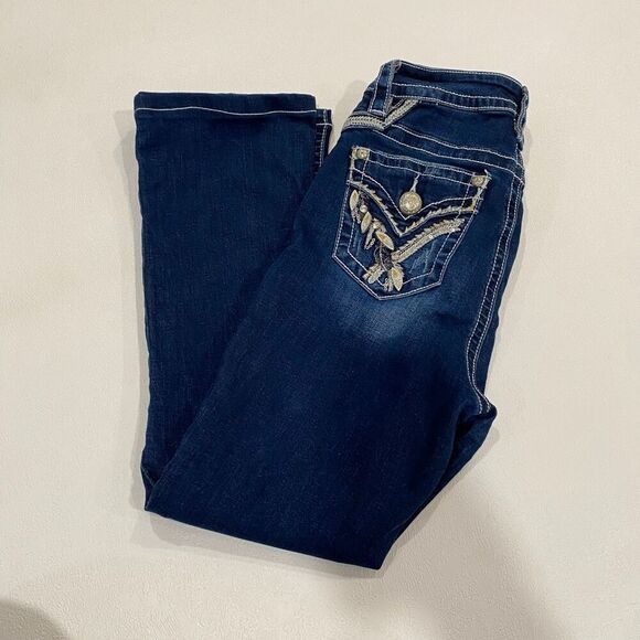 No Brand Denim - Fire & Rain Denim Jeans Women’s Size 3 Bootcut Dark Wash Embroidered Pocket